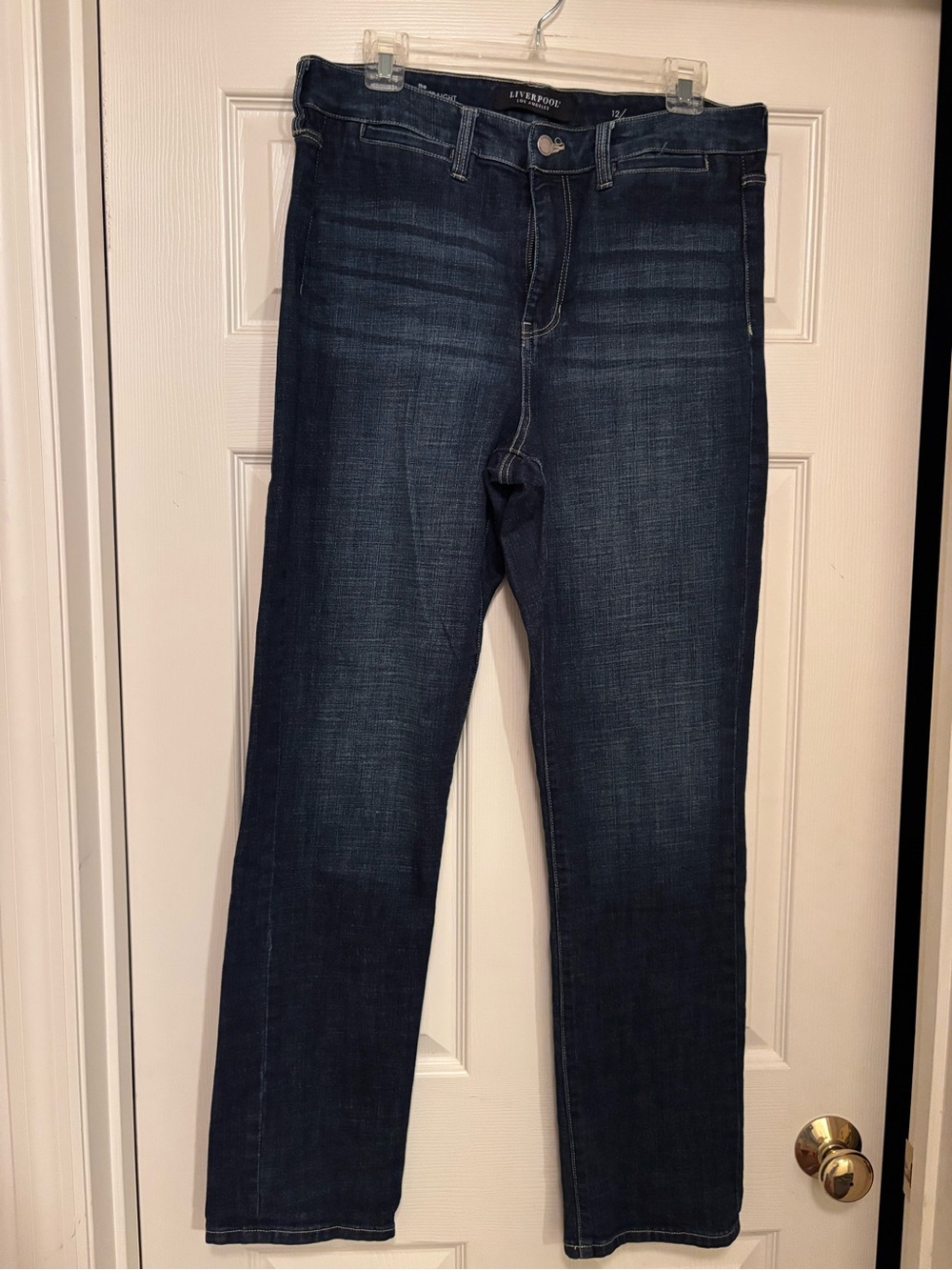 Liverpool Dark Blue Women’s   Jeans The High -Rise Straight Leg Fit 12/31